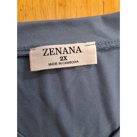 Zenana Long Sleeve V-Neck Pocket Tee Lot of 2 Blue & Black Women’s Size 2X - Picture 3 of 15
